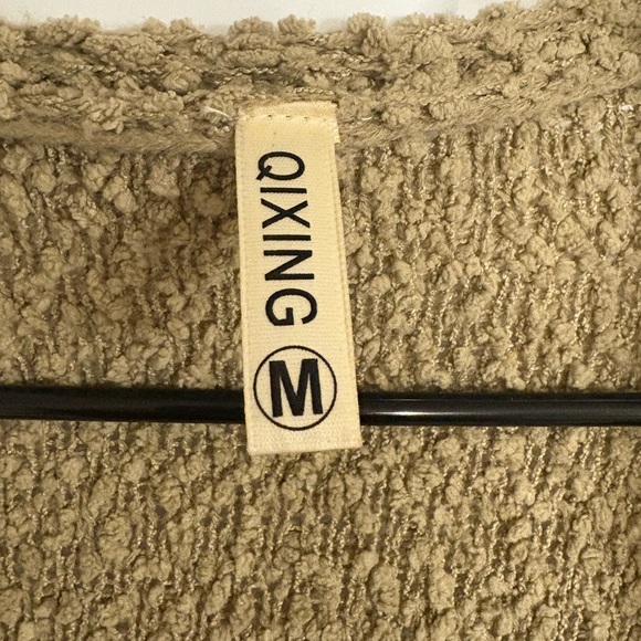 Loose Fit Popcorn Knit Long Sleeve Pocket Open Sweater Cardigan - Picture 2 of 2